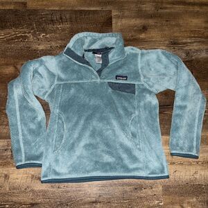 PATAGONIA Synchilla Snap T Fleece Women’s Small 1/4 Snap Pullover Light Blue